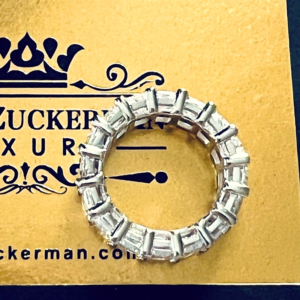 New! Designer Eternity Ring Triple Rhodium Plated 925SS. **Size 5** - Picture 4 of 9